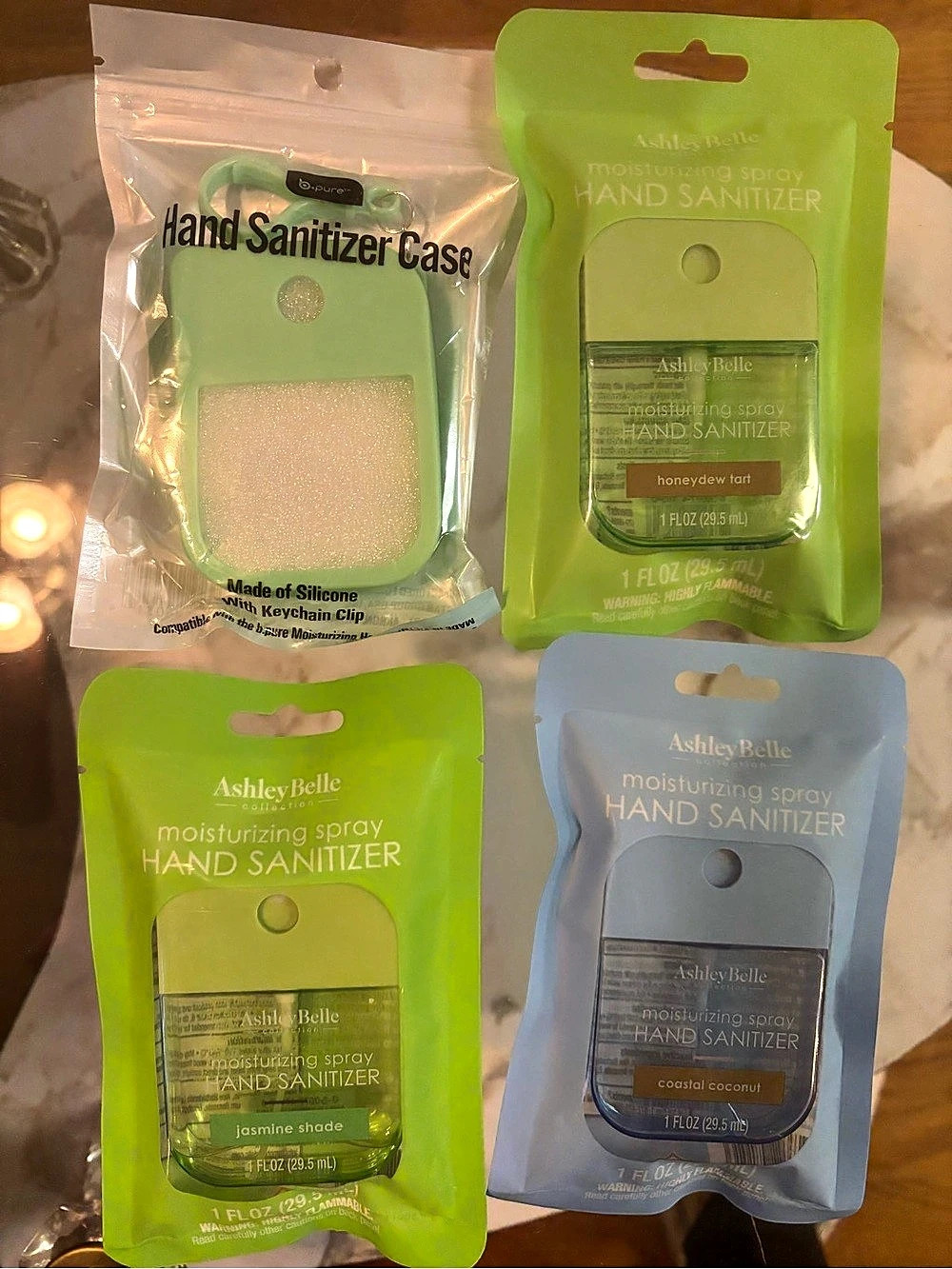 AshleyBelle Moisturizing Spray Hand Sanitizer Set honey, coconut, jasmine bundle